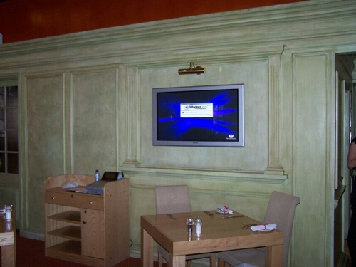 Flat Screen Display In Restaurant
