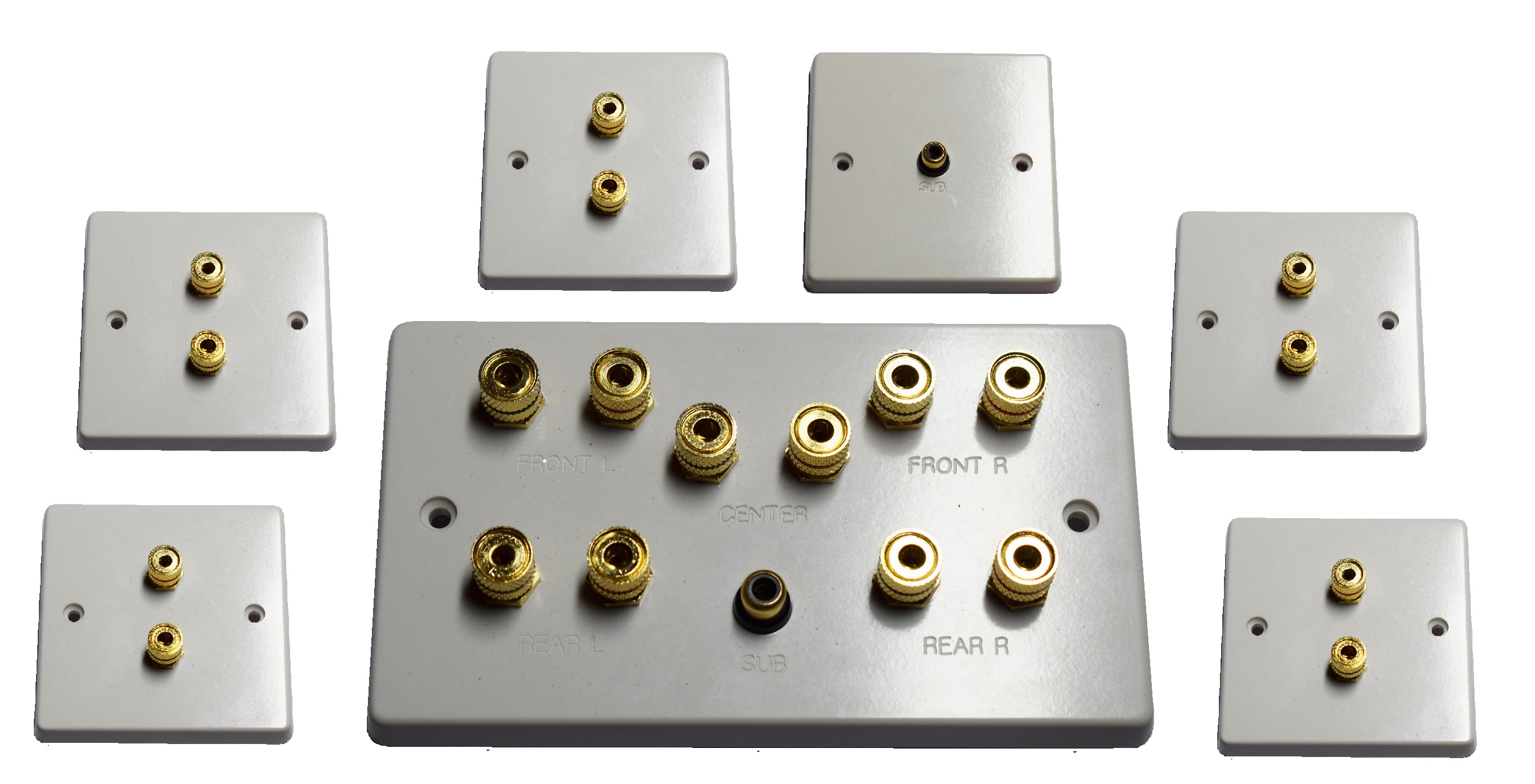 5.1 Wall Speaker Plate Set (SINGLE GANG) - Click Image to Close