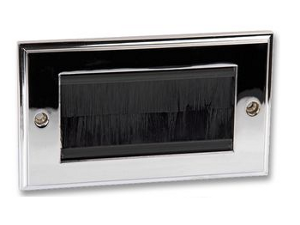 Polished Chrome Double Steel Brush Plate with Black Brushes