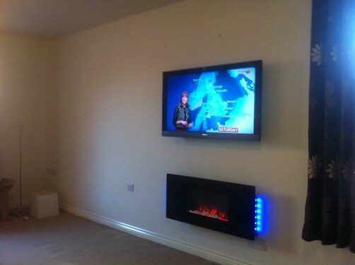TV Wall Mounted with all Cables Concealed