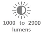 1,000 to 2,900 Lumens