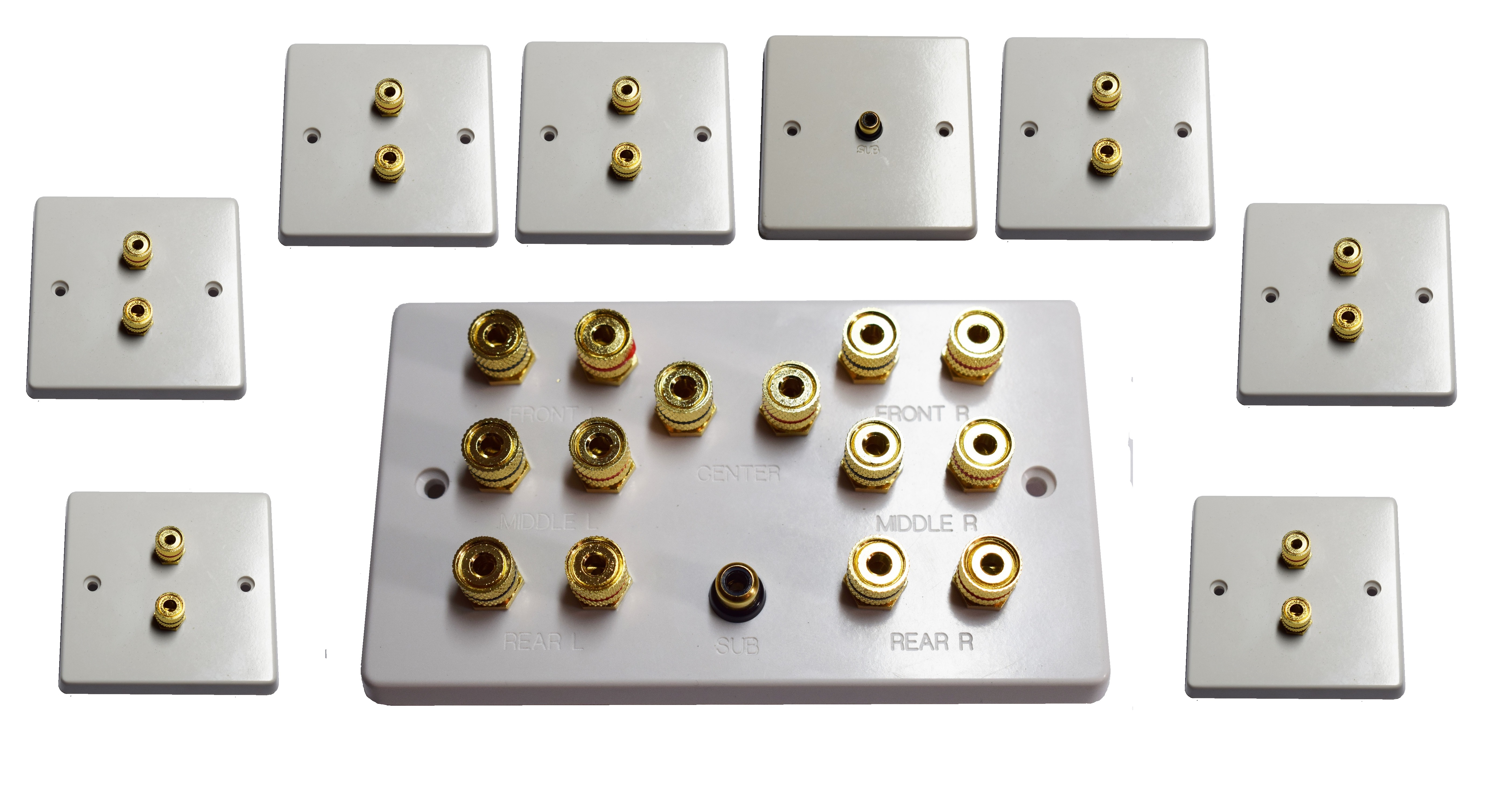 7.1 Wall Speaker Plate Set (SINGLE GANG) - Click Image to Close