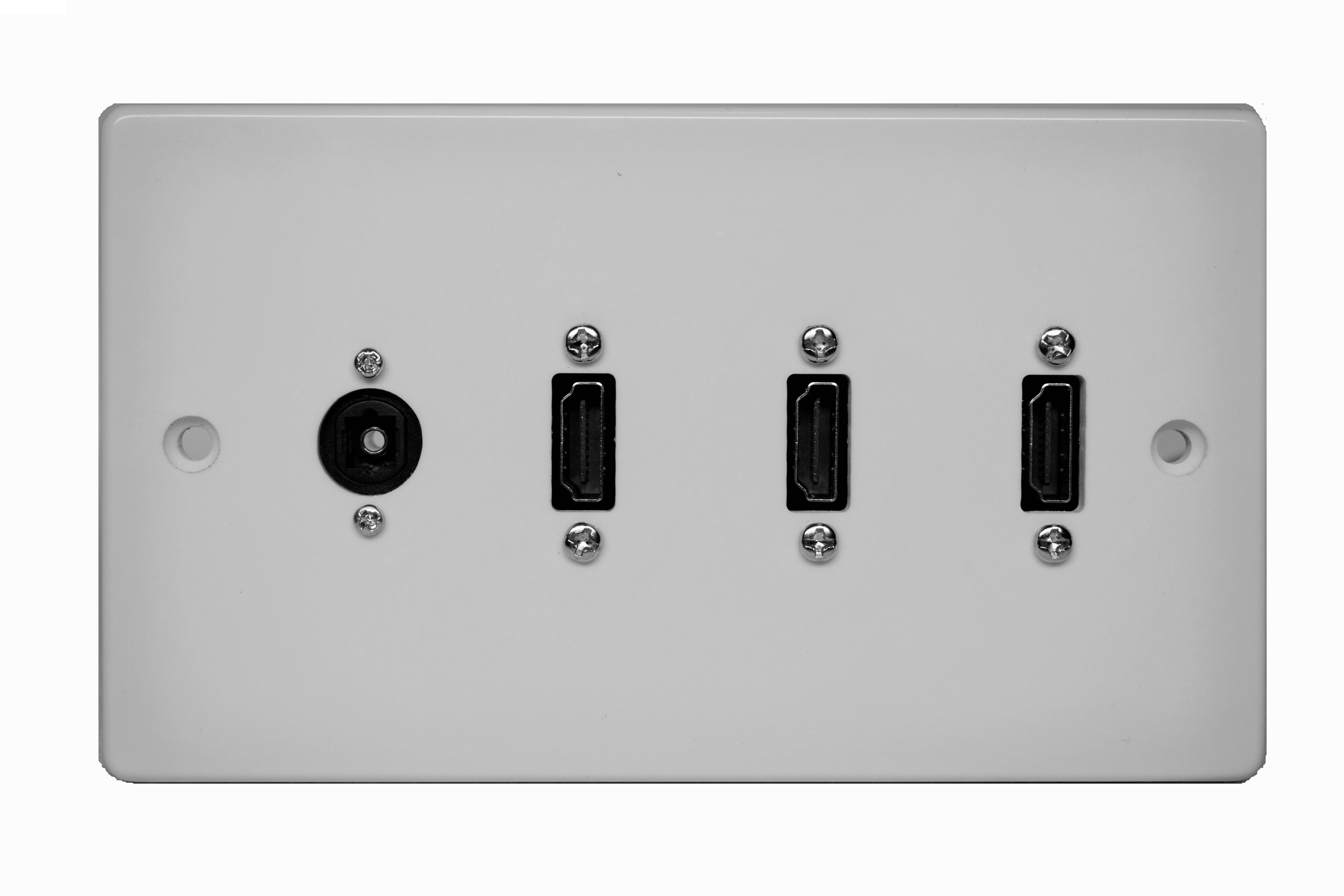 Double Gang Triple HDMI With Optical Wall Plate - Click Image to Close