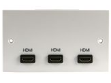 Double Gang Triple HDMI Wall Plate - Click Image to Close