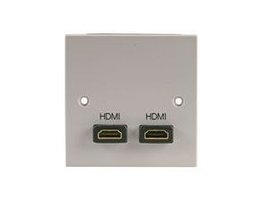 Single Gang Double HDMI Wall Plate - Click Image to Close