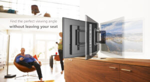 06300 90 Degree Remote Control Motorised TV Wall Mount up to 60 lifestyle