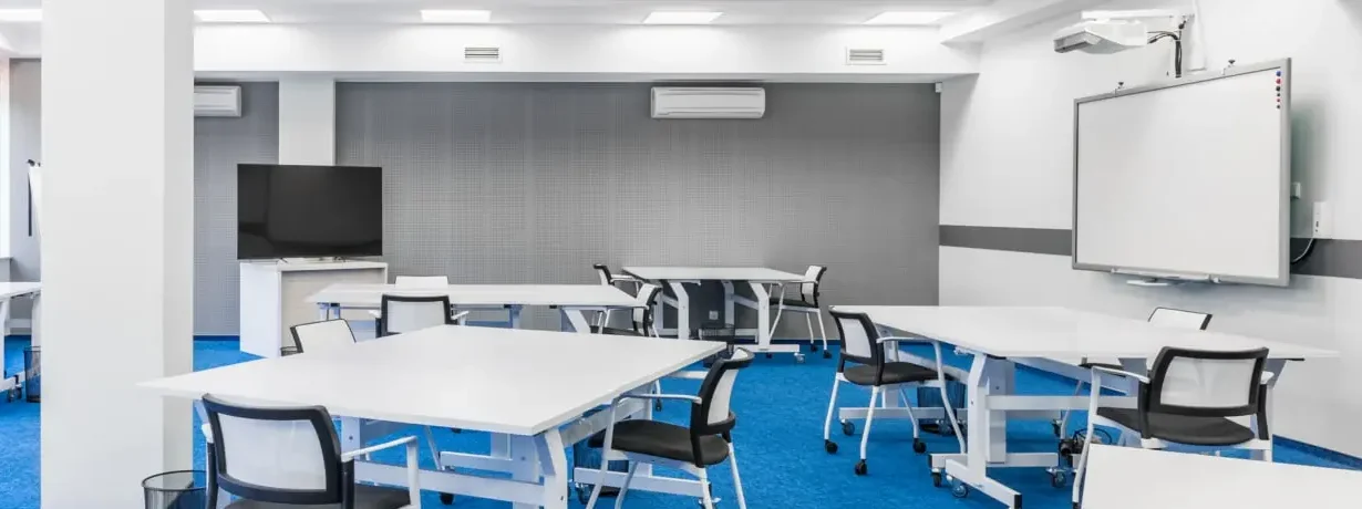 av in education, touch screen and projector in a classroom
