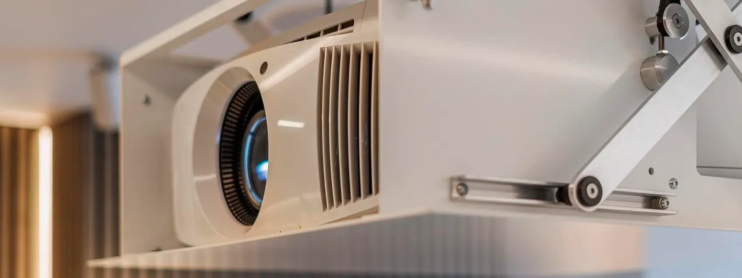 comparing 4k projectors picture of projector on ceiling