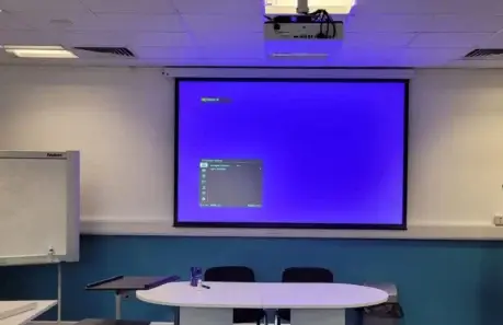 projector and screen installation in a training room