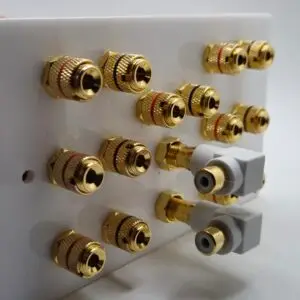 5.1.2 and 5.2.2 dolby atmos connection plate with RCA sockets