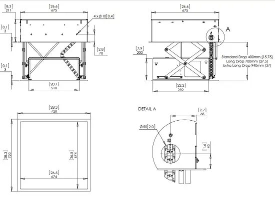 pd3.5 projector lift technical image 