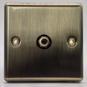 brushed brass single gang subwoofer wall plate