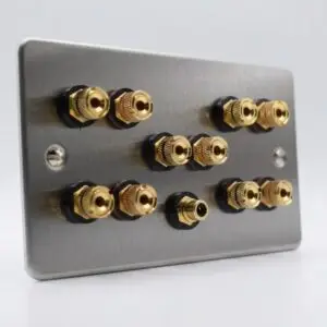 brushed stainless steel 5.1 speaker plate
