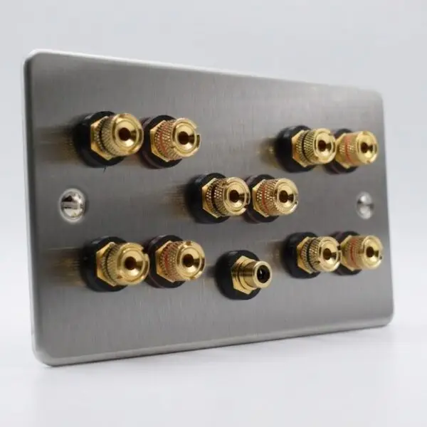 Double Gang Dolby 5.1 / 5.2 Speaker Wall Plate Double Gang Dolby 5.1 / 5.2 Speaker Wall Plate