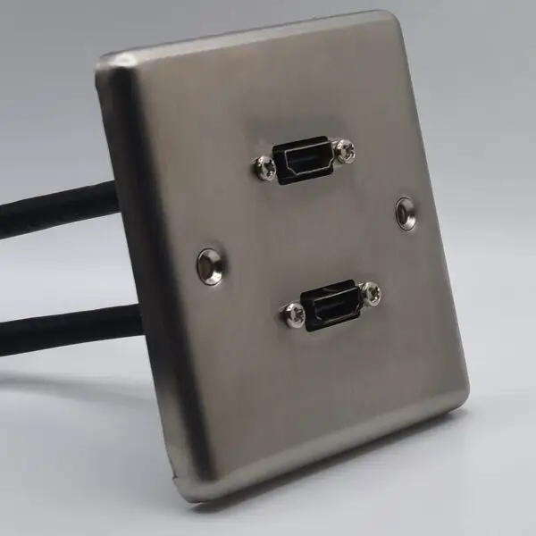 Single Gang Twin HDMI Wall Plate
