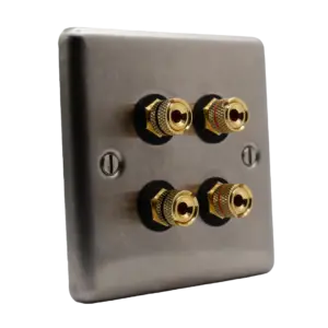 brushed steel dual speaker wall plate