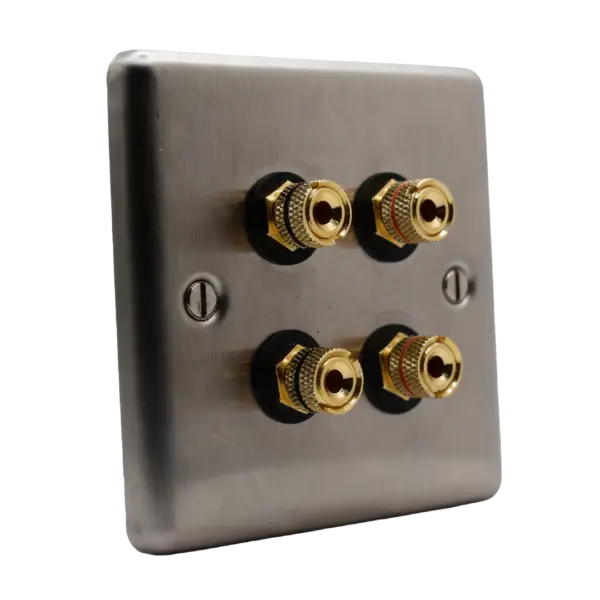 Single Gang Twin Speaker Wall Plate