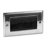 White Plastic Double Gang Brush Plate With White Brushes