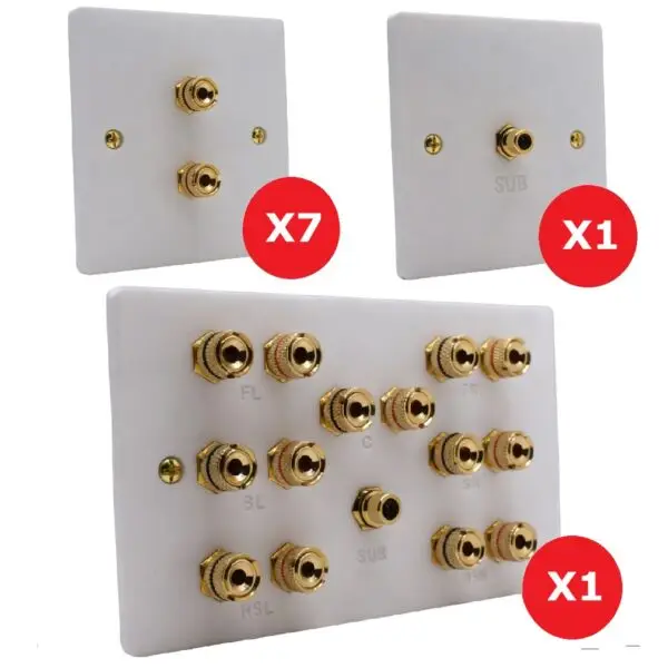 7.1 Wall Speaker Plate Set (SINGLE GANG)