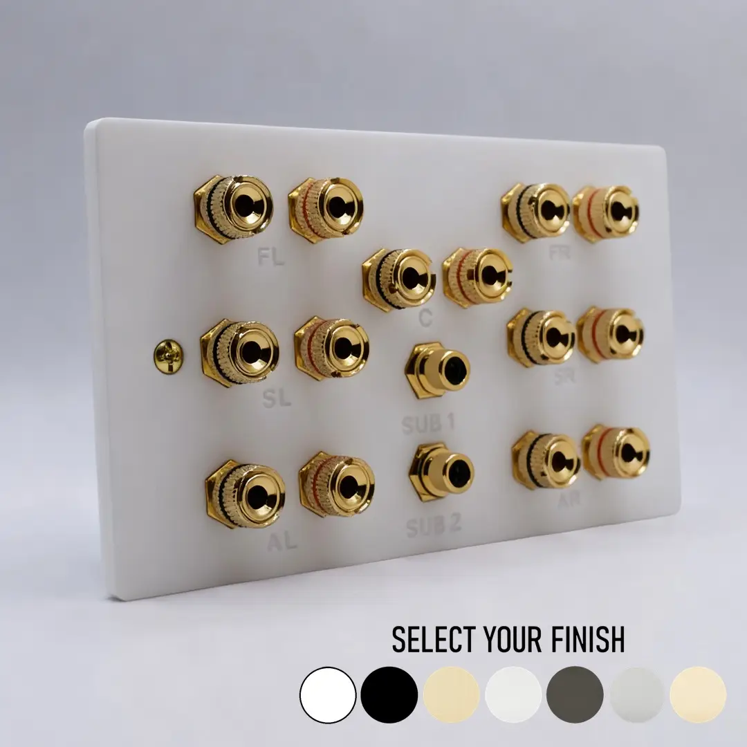 Double Gang Dolby Atmos 5.1.2 / 5.2.2 Speaker Plate Double Gang Dolby Atmos 5.1.2 / 5.2.2 Speaker Plate