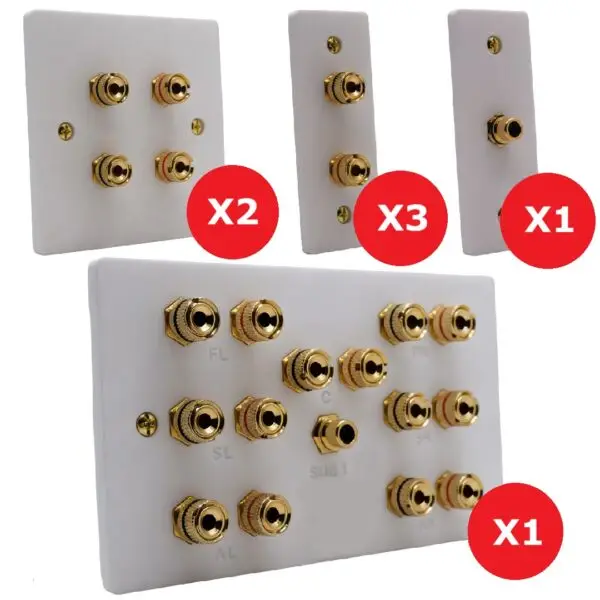 Dolby Atmos 5.1.2 Wall / Floor Speaker Plate Set