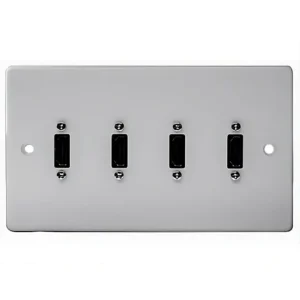 Double Gang Quad HDMI Wall Plate