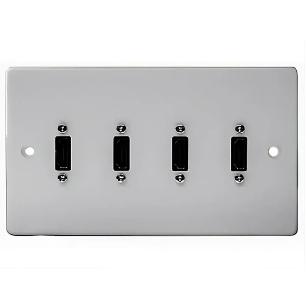 Double Gang Quad HDMI Wall Plate