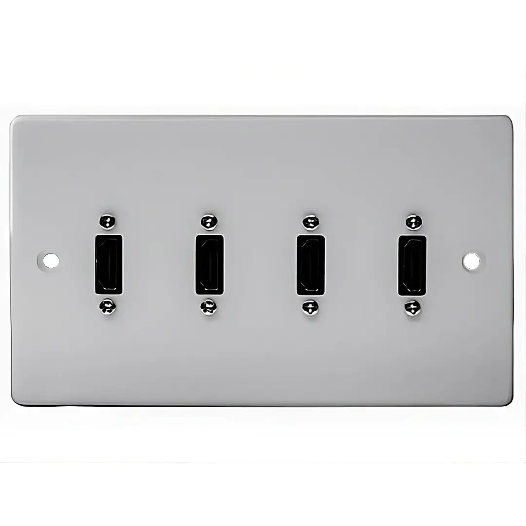 Double Gang Quad HDMI Wall Plate