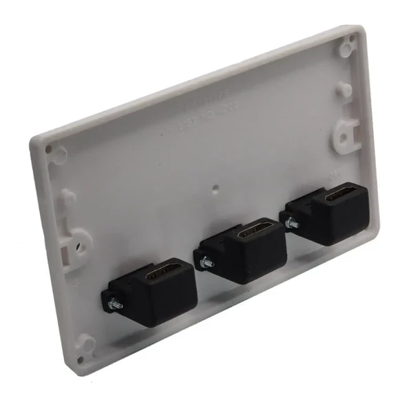 Double Gang Triple HDMI Wall Plate