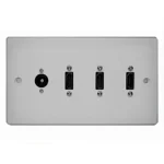 Double Gang Triple HDMI With Optical Wall Plate