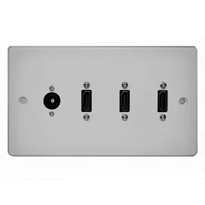 Double Gang Triple HDMI With Optical Wall Plate