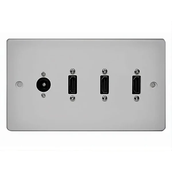 Double Gang Triple HDMI With Optical Wall Plate