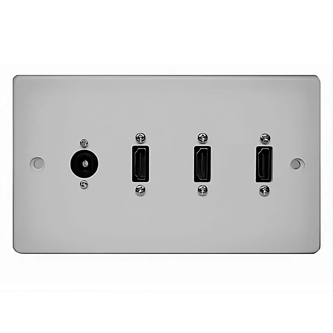 Double Gang Triple HDMI With Optical Wall Plate