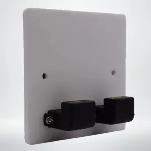 single gang twin hdmi faceplate with right angle adaptors