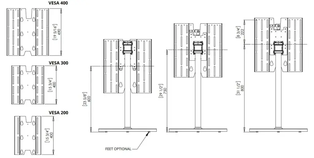 FM tv floor mount technical image 