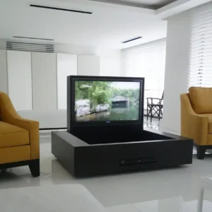low level ottoman with hinge up TV lift