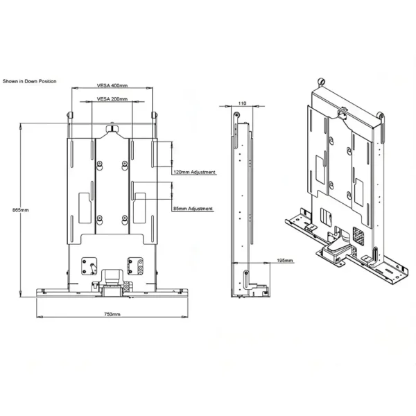 Future Automation AL820 Motorised Flat Screen Lift