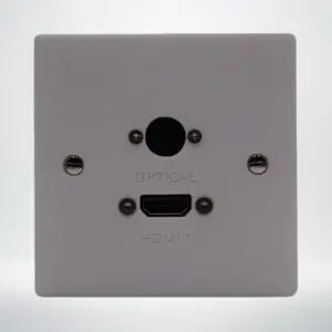hdmi and optical audio connection plate
