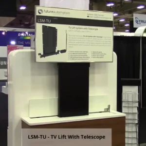 lsm-tu telescopic tv lift inside a cabinet raising a tv