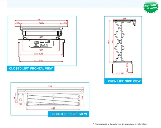 screen international si100 projector lift technical image 
