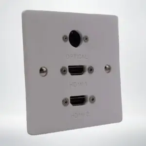 Single Gang Dual HDMI With Optical Wall Plate Single Gang Dual HDMI With Optical Wall Plate