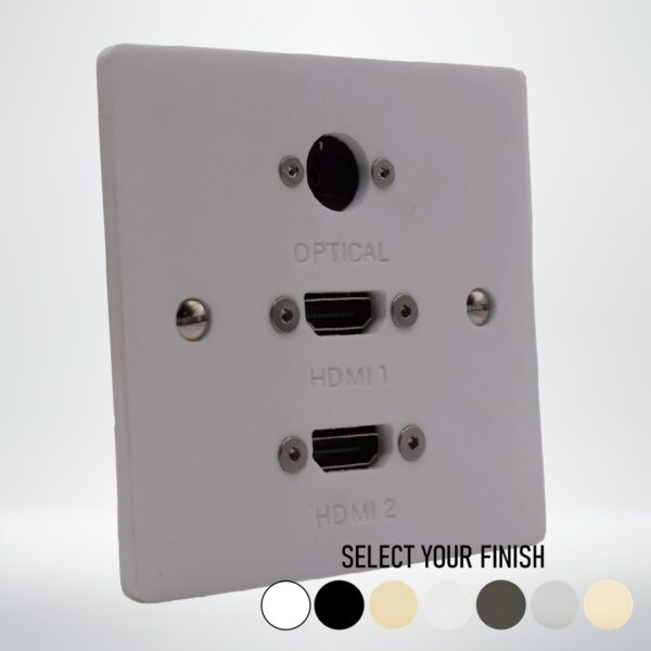 Single Gang Dual HDMI With Optical Wall Plate Single Gang Dual HDMI With Optical Wall Plate