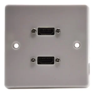 Single Gang Twin HDMI Wall Plate