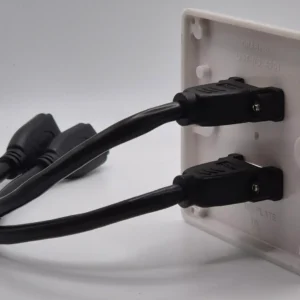 Single Gang Twin HDMI Wall Plate - Image 2