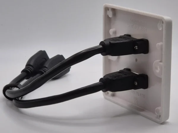 Single Gang Twin HDMI Wall Plate