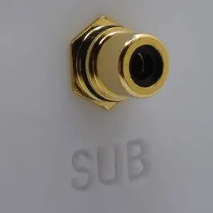 subwoofer speaker wall plate with rca phono coupler