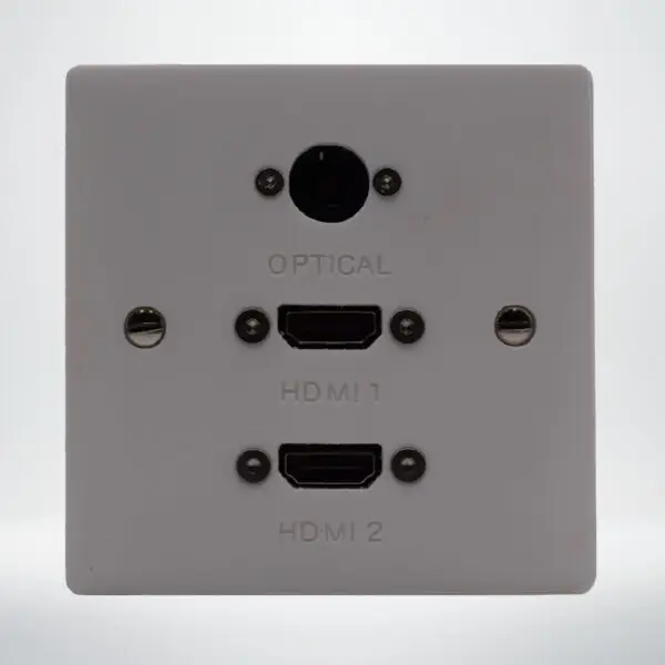 Single Gang Dual HDMI With Optical Wall Plate Single Gang Dual HDMI With Optical Wall Plate