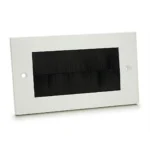 White Plastic Double Gang Brush Plate with Black Brushes