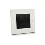 White Single Gang Plastic Brush Plate With Black Brushes