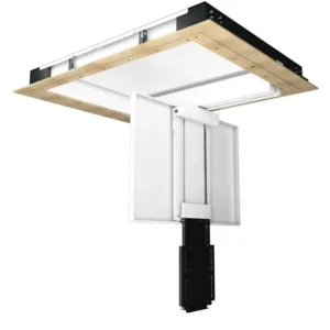 chrts tv lift folded down, rotated and lowered with additional drop